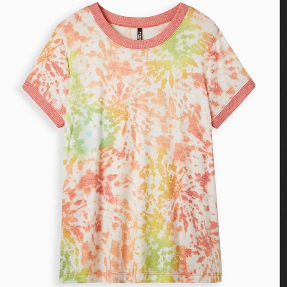 torrid Tops - Torrid Plus 3X Multi Tie Dye Hacci Knit Tee